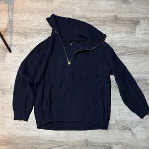 Talbots womens Dark Blue Zip-Up Sweater